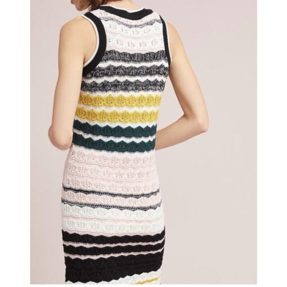 Anthropologie Colorful Crochet Knit Sleeveless Striped Dress - Picture 2 of 8